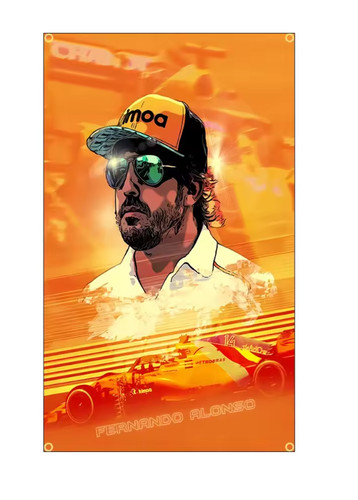 Fernando alonso arazzo 3x5ft - arazzo,