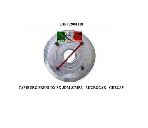 Tamburo freno adattabile - tamburo,