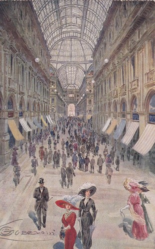 Cartolina milano galleria - di, ,galleria