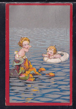 Cartolina Bambino con Salvagente Bambina Sirena YD321