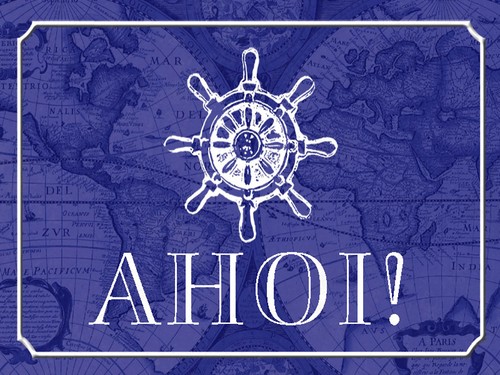 Targa legno 30x40 ahoi - ahoi, nave