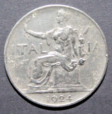 MONETA ITALIA REGNO 1924 BUONO LIRE I ITALIA SEDUTA VITTORIO EMANUELE III (C.02)