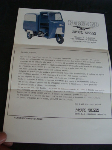 Brochure moto guzzi furghino - moto,