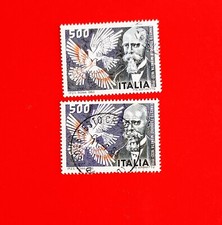 1983 bollo repubblica  500 lire  e. t. moneta doppia stampa del colore violetta