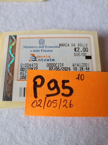 P95 marca bollo 2 - 2, euro