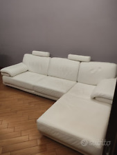 divano angolare  in vera pelle bianco Calia Maddalena