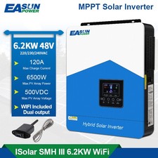 Inverter Solare 6200W 48V - 230VAC Off-Grid Inverter Wifi MPPT 120A BMS DE