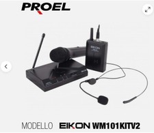 Proel EIKON WM101KITV2 Radio Microfono wireless ad Archetto + Palmare, Nero