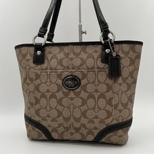 Borsa a mano Coach borsa tote borsetta PVC pelle marrone autentica