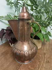 Antica brocca veneziana C1900 portaoggetti manico ottone grande 