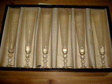 set di 6 bicchieri per liquore in cristallo vintage anni 80