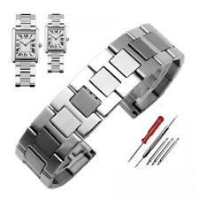Cinturino orologio acciaio per Cartier Tank 16mm 17mm 17,5mm 20mm 22mm 23mm inox
