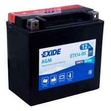 BATTERIA MOTO ETX14-BS 12V 12AH 200A EXIDE AGM AVVIAMENTO BMW POLO POSITIVO A SX