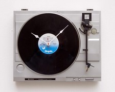Orologio da parete giradischi riciclato, quarzo, tempo, upcycle, batteria, disco, LP, vinile