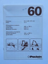 Escavatore Poclain 60 Caratteristiche Tecniche in italiano