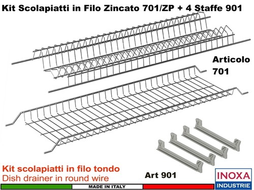 Scolapiatti metallo grigio - scolapiatti,
