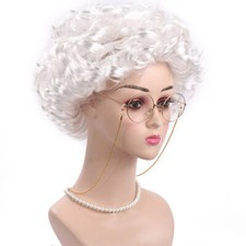 Parrucca donna grigia riccia