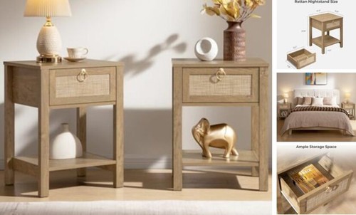 Set comodino rattan - set,