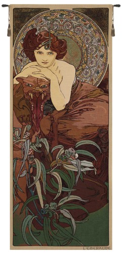 Arazzo europeo mucha emeraude - europeo,