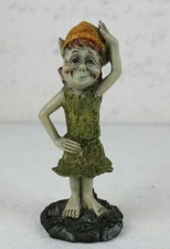 ELFO Gnomo in resina Statua Statuina Donna da collezione Vintage Scultura Magico
