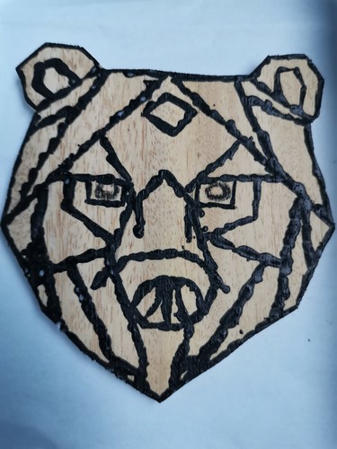 Orso legno con tratti - in,
