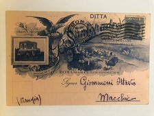 Cartolina Pubblicitaria Negozi Uova Pollame Prosciutti Roma Santopadre c12