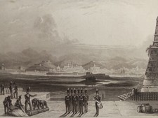 Messina Sicilia Incisione Metà '800