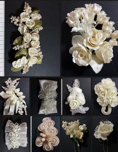 Lotto fermagli con fiori - con,
