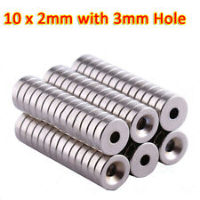 N35 10mm diametro x 2mm anello disco tondo magneti forti terre rare foro 3mm