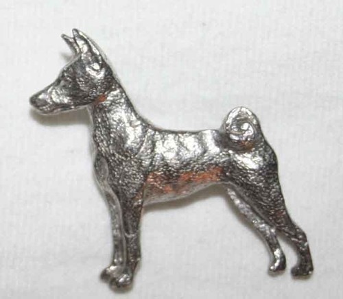 Basenji cane spilla peltro - cane,