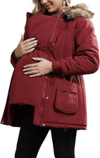 Cappotto Premaman Da Donna 3 in 1 Ispessito Outwear Foderato in Pile Cappotto In