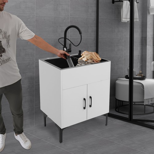 Lavello bianco con mobiletto - , e