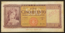 500 lire 1961 bb italia - 500,