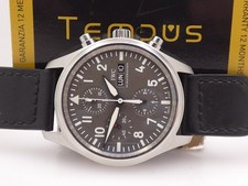 CRONOGRAFO IWC FLIEGER PILOT DAY-DATE IW3717 AUTOMATICO ACCIAIO '2000s OROLOGIO