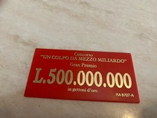 Fiche concorso Un Colpo da Mezzo Miliardo in gettoni d’oro 500.000.000 vintage