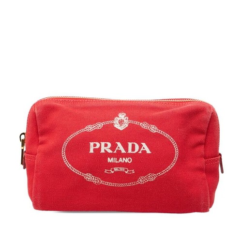 Pochette con logo prada canapa - pochette,