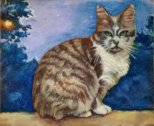 Quadro olio tavola - olio, su