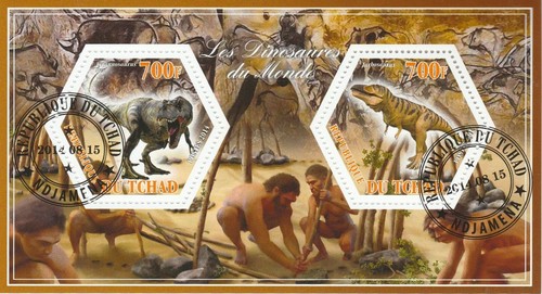 Dinosauro ciad timbrato 2855 - timbrato,