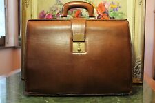 BORSA CARTELLA DA VIAGGIO E LAVORO IN CUOIO VINTAGE  ANNI 70 DOPPIO SCOMPARTO PE