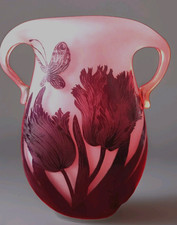 vase signé verre français à