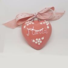 Pallina Cuore 3d di natale ceramica vietri fatta a mano Rosa personalizzata 
