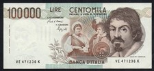 100000 LIRE CARAVAGGIO 1°