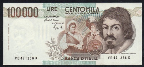 100000 lire caravaggio - 100000,