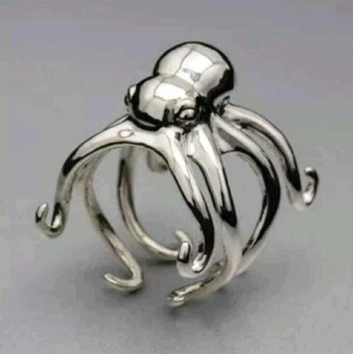 Elegante anello polpo argento