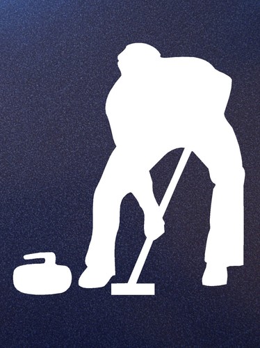 Curler silhouette broom - silhouette, sweep