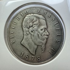 1878-R Italy Silver 5 Lire
