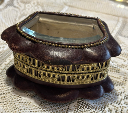 Antica scatola pelle - antica,