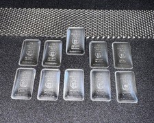 "10 lingotti d'argento da 1 g