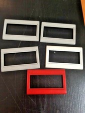 5 Placche in metallo cm 13x8 coprinterruttore prese elettriche CAL grigio rosso