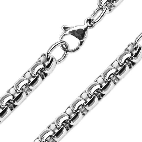 Collana scatola tonda - tonda, argento
